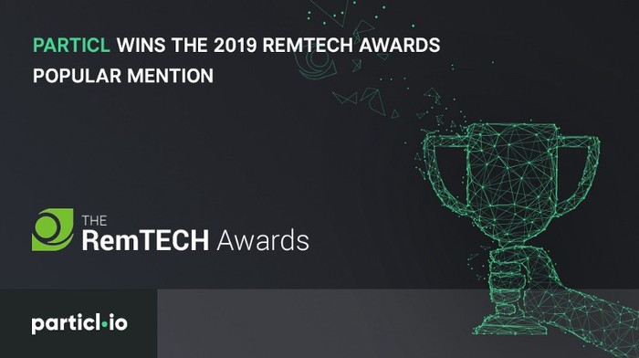 Particl wins the 2019 RemTECH Awards Popular Mention
